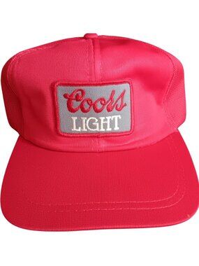 True Vintage Coors Beer Light Red Trucker Hat Snapback Mesh Cap One Size NEW NOS